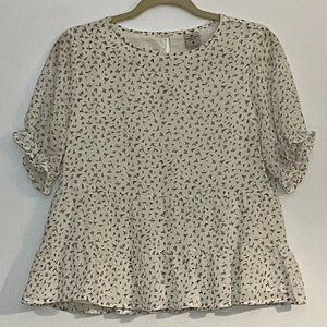 Paper Crane Floral Sheer Top